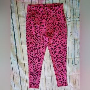 Leopard workout leggings sz L pink